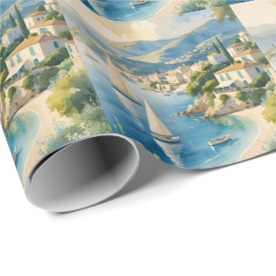 stijl Cote d'Azur Franse reizen Cadeaupapier