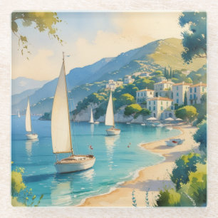stijl Cote d'Azur Franse reizen Glazen Onderzetter