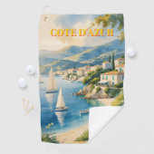  stijl Cote d'Azur Franse reizen Golfhanddoek (Insitu)