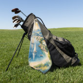  stijl Cote d'Azur Franse reizen Golfhanddoek (Groen)