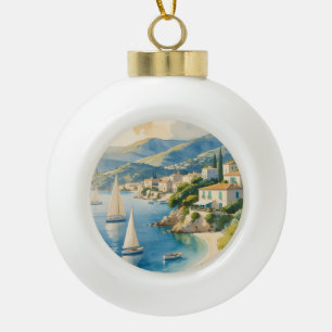 stijl Cote d'Azur Franse reizen Keramische Bal Ornament