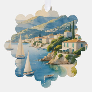 stijl Cote d'Azur Franse reizen Ornament Kaart