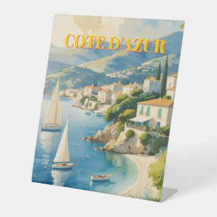  stijl Cote d'Azur Franse reizen Reclamebord Met Voetstuk