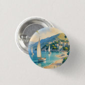 stijl Cote d'Azur Franse reizen Ronde Button 3,2 Cm (Voorkant /achterkant)