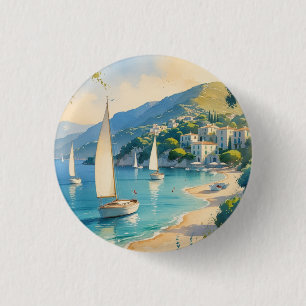  stijl Cote d'Azur Franse reizen Ronde Button 3,2 Cm