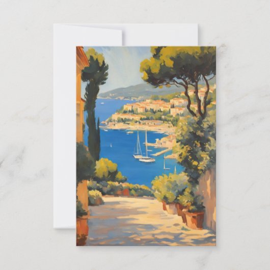 stijl Cote d'Azur Franse reizen schilderij Kaart (Voorkant)