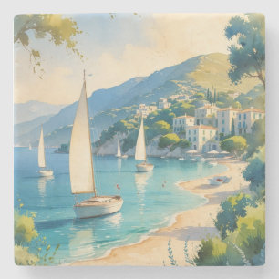 stijl Cote d'Azur Franse reizen Stenen Onderzetter
