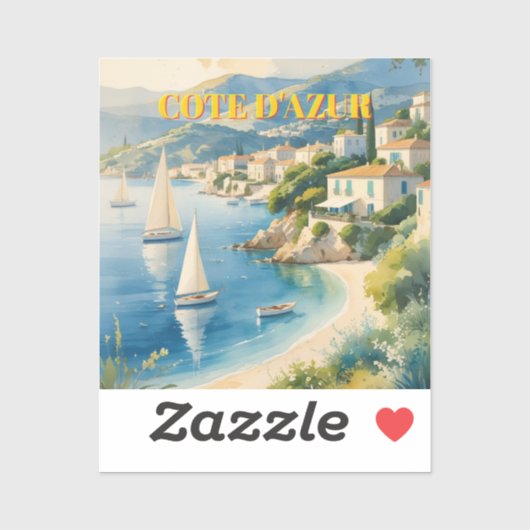  stijl Cote d'Azur Franse reizen Sticker (Vel)