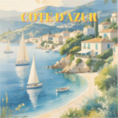  stijl Cote d'Azur Franse reizen Sticker (Voorkant)