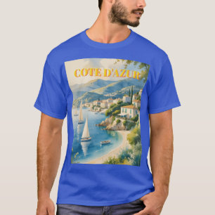  stijl Cote d'Azur Franse reizen T-shirt