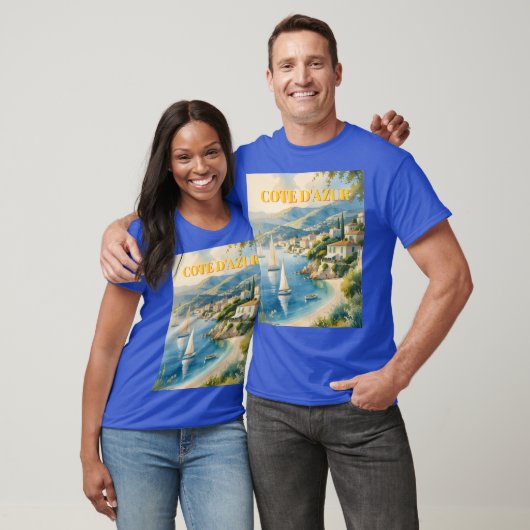 stijl Cote d'Azur Franse reizen T-shirt