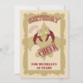 stijl Crawfish Fleur de Lis Birthday Kaart (Achterkant)