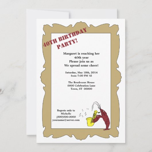  stijl Crawfish Fleur de Lis Birthday White Kaart (Voorkant)