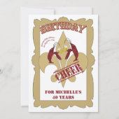  stijl Crawfish Fleur de Lis Birthday White Kaart (Achterkant)