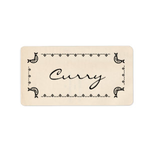stijl curry Herb-labels Etiket