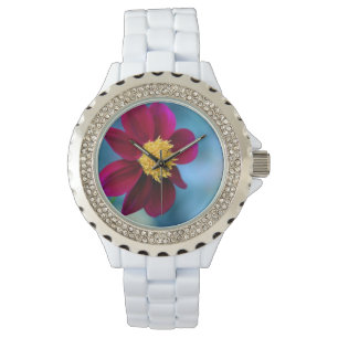 Stijl:Dames Rhinestone Wit Emaille Horloge