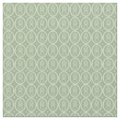  stijl Deco Pattern Print Sage Green Ecru  Stof (Close Up)