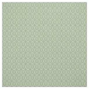 stijl Deco Pattern Print Sage Green Ecru Stof