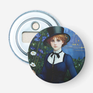  Stijl  Donker Academie Meisje Portret Button Flesopener