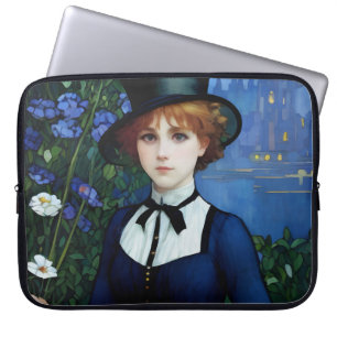 Stijl Donker Academie Meisje Portret Laptop Sleeve