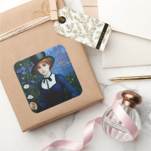  Stijl  Donker Academie Meisje Portret Vierkante Sticker