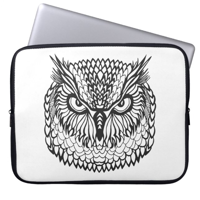 Stijl Eagle Owl Head Laptop Sleeve (Voorkant)