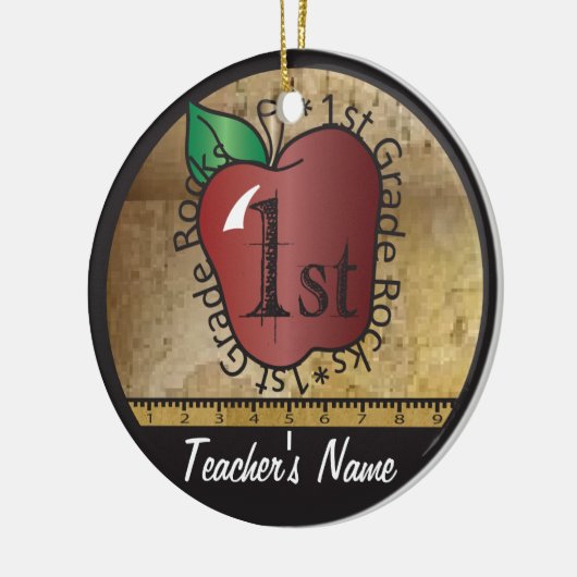 stijl eerste klas van de leraar | Chalkboard Keramisch Ornament (Links)