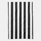 Stijl en elegantie in zwart-wit gestreept patroon theedoek (Verticaal)