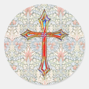 stijl Faith Cross Colorful Ronde Sticker