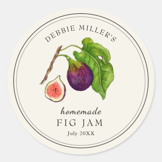  stijl Fig Jam op Uit-wit Ronde Sticker (Voorkant)