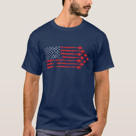  stijl Fighter Jet Amerikaanse vlag Rood Wit T-shirt