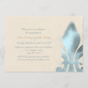  stijl Fleur de Lis Engagement Party Kaart