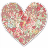  stijl Floral Roos Heart Sticker (Voorkant)