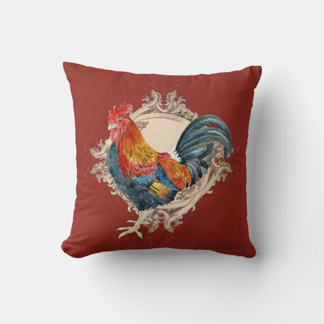  stijl Frans land Rustic Barn Rooster Kussen (Voorkant)
