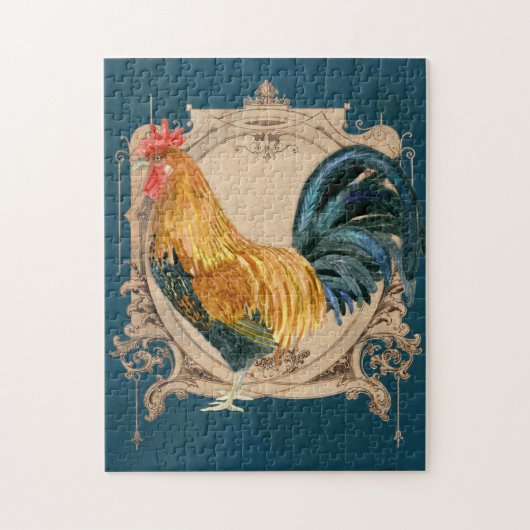  stijl Frans land Rustic Barn Rooster Legpuzzel (Verticaal)