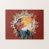  stijl Frans land Rustic Barn Rooster Legpuzzel (Horizontaal)