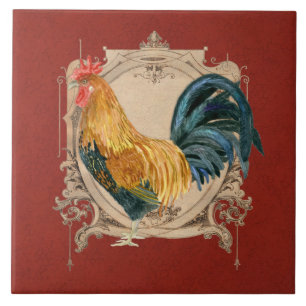 stijl Frans land Rustic Barn Rooster Tegeltje