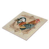  stijl Frans land Rustic Barn Rooster Tegeltje (Zijkant)