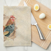  stijl Frans land Rustic Barn Rooster Theedoek (Quarter Fold)