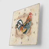 stijl Frans land Rustic Barn Rooster Vierkante Klok (Hoek)