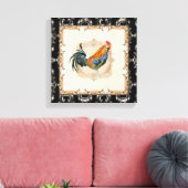  Stijl Frans Toile Black in White Rooster Canvas Afdruk (Insitu (Woonkamer))
