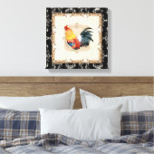 Stijl Frans Toile Black in White Rooster Canvas Afdruk (Insitu (Slaapkamer))