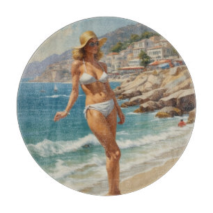 stijl Franse Riviera Travel Beach Girl Snijplank