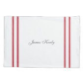 Stijl Franse Rode Ticking Band Douanenaam Kussensloop (Achterkant-Links)