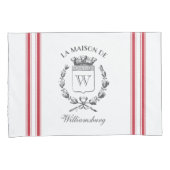 Stijl Franse Rode Ticking Band Douanenaam Kussensloop (Voorkant-Rechts)