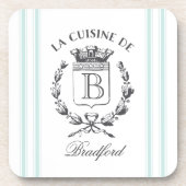 stijl Franse Verkopersaangepaste naam en monogram Drankjes Onderzetter (Voorkant)