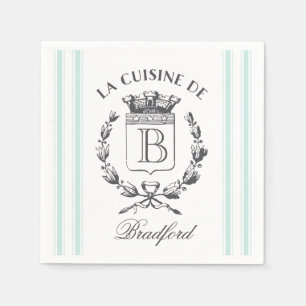  stijl Franse Verkopersaangepaste naam en monogram Servet