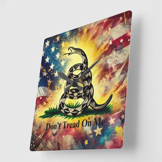 stijl Gadsden Flag Art Vierkante Klok (Hoek)