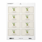  stijl Gedroogde limoenen op gebroken wit rechthoe Etiket (Full Sheet)