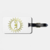  Stijl Gele Zon Burst Aangepaste Monogram Bagagelabel (Achterkant horizontaal)